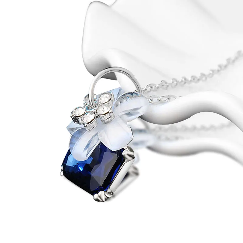 Fashion colar Female fine bride jewelry blue crystal colorful white flower small Pendants for women Wedding necklace with Bijoux
Fashion colar Female fine bride jewelry blue crystal colorful white flower small Pendants for women Wedding necklace with Bijoux