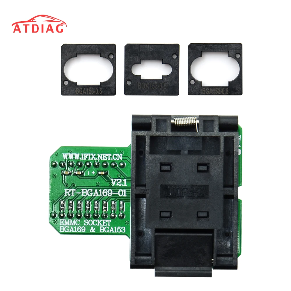RT-BGA169-01 V2.2 EMMC Seat EMCP153 EMCP169 Socket for RT809H Programmer 11.5*13mm Add more 3 pcs Matrix
RT-BGA169-01 V2.2 EMMC Seat EMCP153 EMCP169 Socket for RT809H Programmer 11.5*13mm Add more 3 pcs Matrix