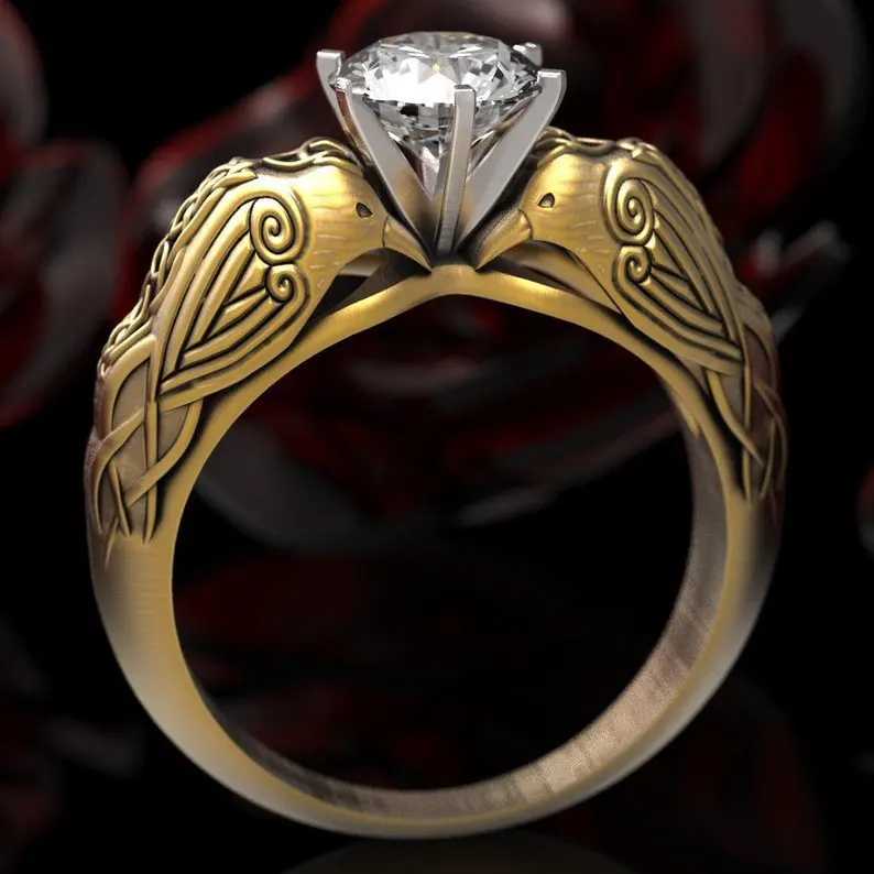 Vintage Creative Celtic Bird Totem Ring Jewelry Inlaid Zircon Statement Gold Color Rings For Women Engagement Wedding Gift
Vintage Creative Celtic Bird Totem Ring Jewelry Inlaid Zircon Statement Gold Color Rings For Women Engagement Wedding Gift