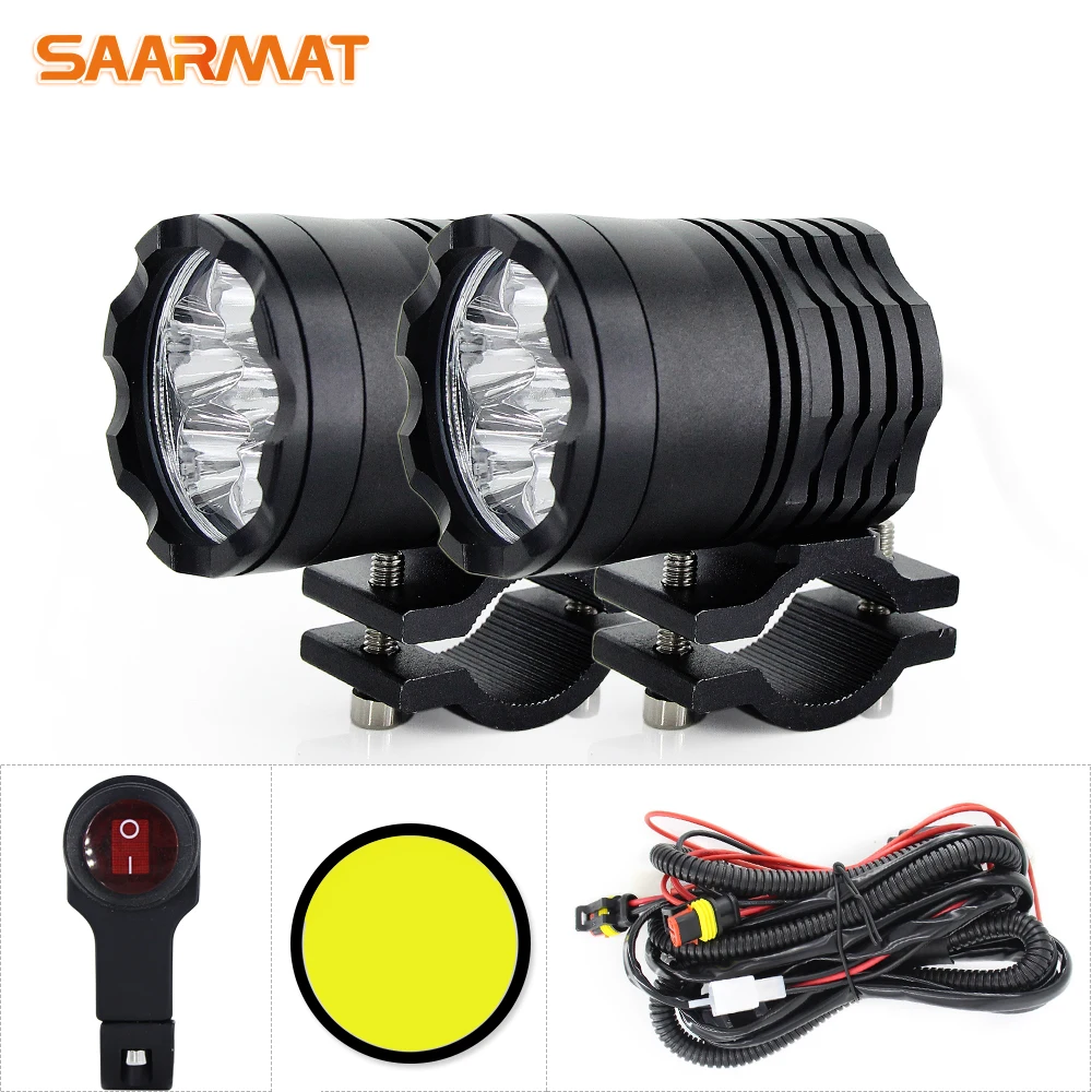 Universal 8000Lm/set White Yellow Led Motorcycle Headlight +Switch fit SUV Motorbike Spotlight Head bulb 12V DIY Fog Lights
Universal 8000Lm/set White Yellow Led Motorcycle Headlight +Switch fit SUV Motorbike Spotlight Head bulb 12V DIY Fog Lights