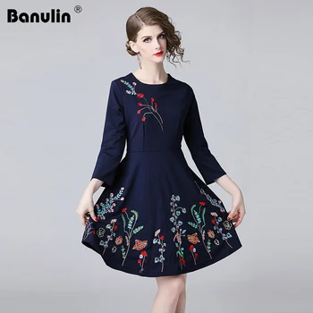 Banulin New Europe 2018 Autumn Casual Black Flower Embroidered Dress Elegant Round-Neck Runway Vintage Female Slim Party Dresses
Banulin New Europe 2018 Autumn Casual Black Flower Embroidered Dress Elegant Round-Neck Runway Vintage Female Slim Party Dresses