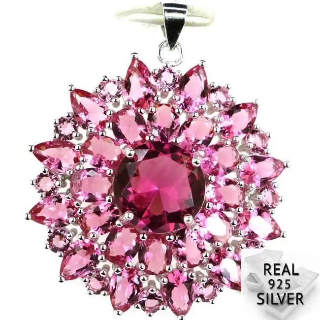Guaranteed Real 925 Solid Sterling Silver 6.5g New Designed Round Pink Tourmaline Pendant 38x33mm
Guaranteed Real 925 Solid Sterling Silver 6.5g New Designed Round Pink Tourmaline Pendant 38x33mm