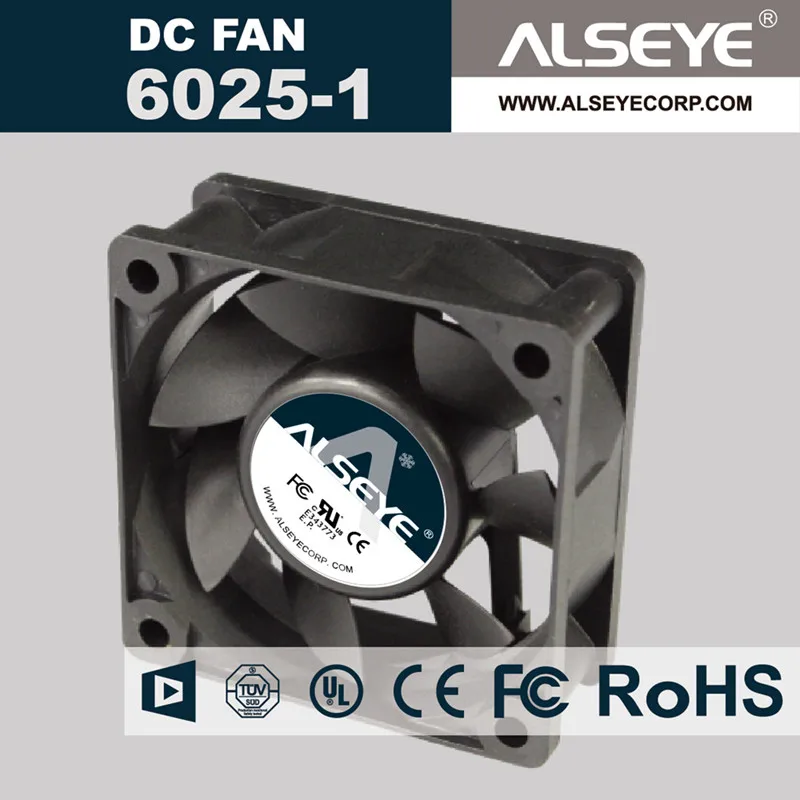 Фото Alseye 6025RVL-N1 (5 шт./лот) ПК охлаждения Cooler DC 12 В 60 мм вентилятор 0.22A 3000 об./мин. для