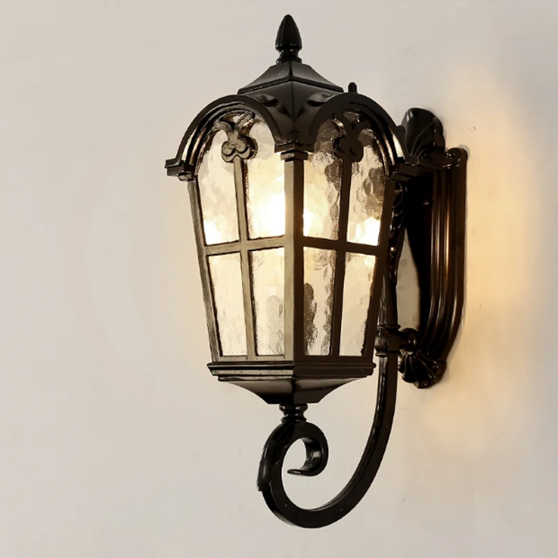 European outdoor wall light waterproof water pattern glass retro Villa garden E27 aluminum black sweep gold decorative wall lamp
European outdoor wall light waterproof water pattern glass retro Villa garden E27 aluminum black sweep gold decorative wall lamp