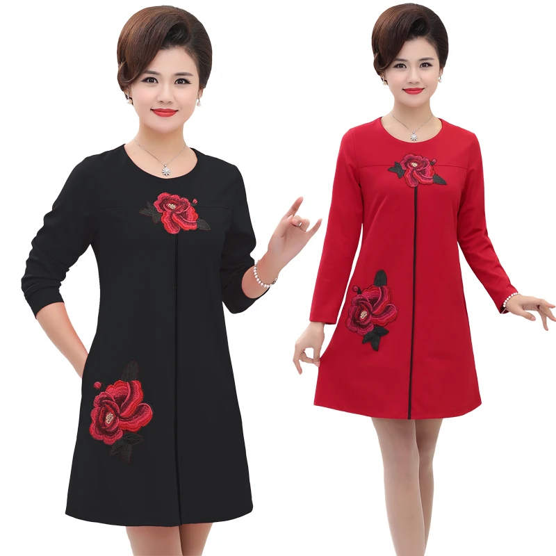 long sleeves embroidery female dresses bottoming mother's vintage dress autumn fashion plus size middle age women clothes 5xl
long sleeves embroidery female dresses bottoming mother's vintage dress autumn fashion plus size middle age women clothes 5xl