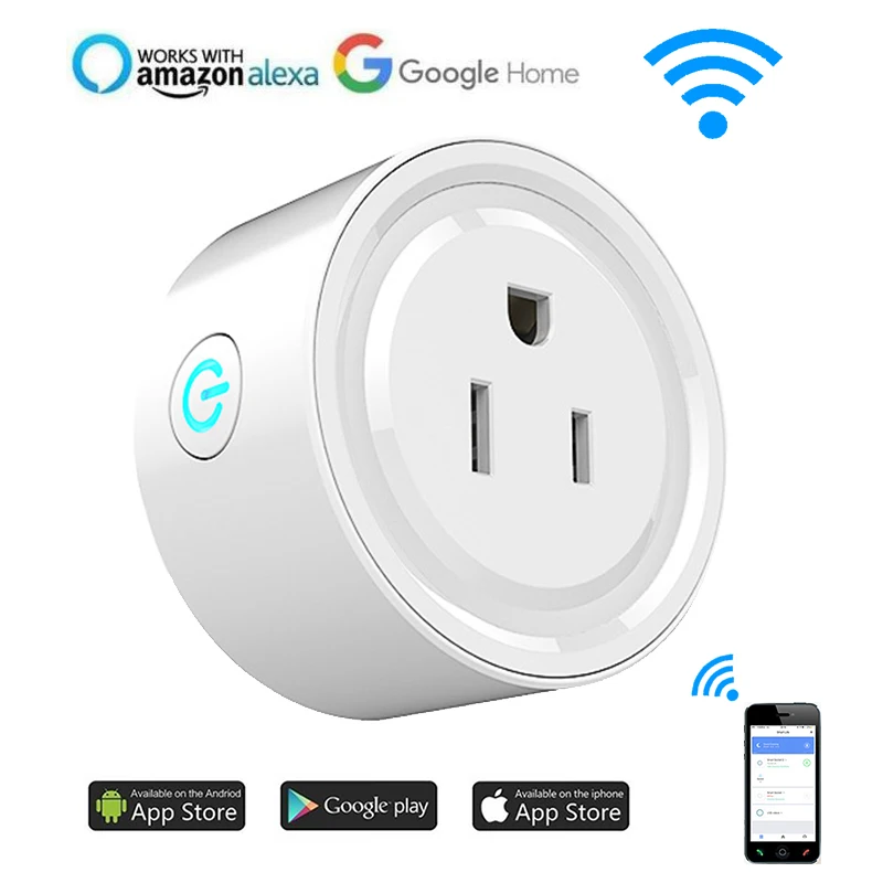 Smart Socket Plug WiFi Enabled Wireless Mini Work with Amazon Alexa and Google Assistant IFTTT Emote Control Your Devices | Обустройство
