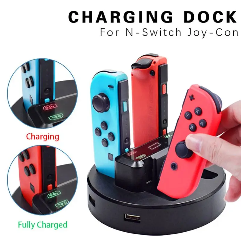 Charging Dock Station Charger Cradle 4 In 1 USB Charger Stand Holder for Switch NS Joy-Con with 2 Extra USB Port & LED Indicato
Charging Dock Station Charger Cradle 4 In 1 USB Charger Stand Holder for Switch NS Joy-Con with 2 Extra USB Port & LED Indicato