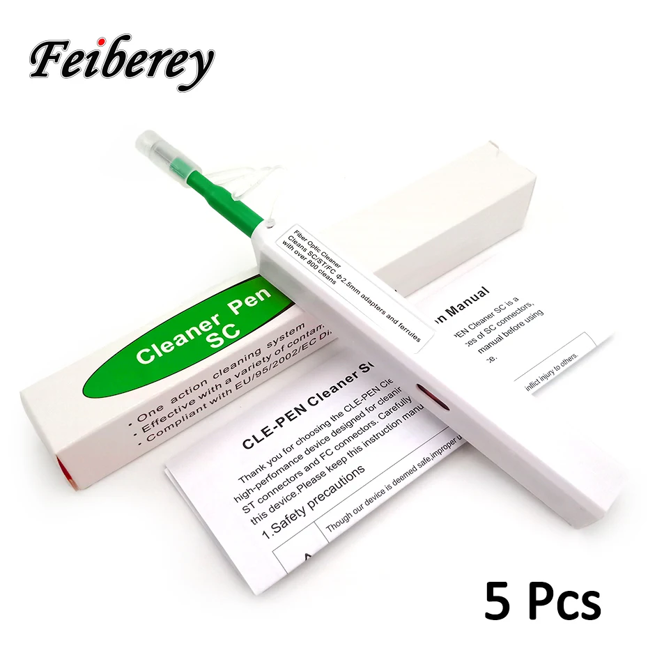 5 pcs One Click SC FC ST Fiber Optic Cleaner Pen for Cleanin Fiber Optic Adapter and Ferrule Tool with 2.5mm SC/FC/ST Connector
5 pcs One Click SC FC ST Fiber Optic Cleaner Pen for Cleanin Fiber Optic Adapter and Ferrule Tool with 2.5mm SC/FC/ST Connector