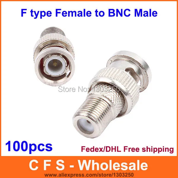 100pcs BNC Male to F type Female Connector Adapter for RG6 RG59 Cable For CCTV Camera Fedex / DHL Free shippinng
100pcs BNC Male to F type Female Connector Adapter for RG6 RG59 Cable For CCTV Camera Fedex / DHL Free shippinng