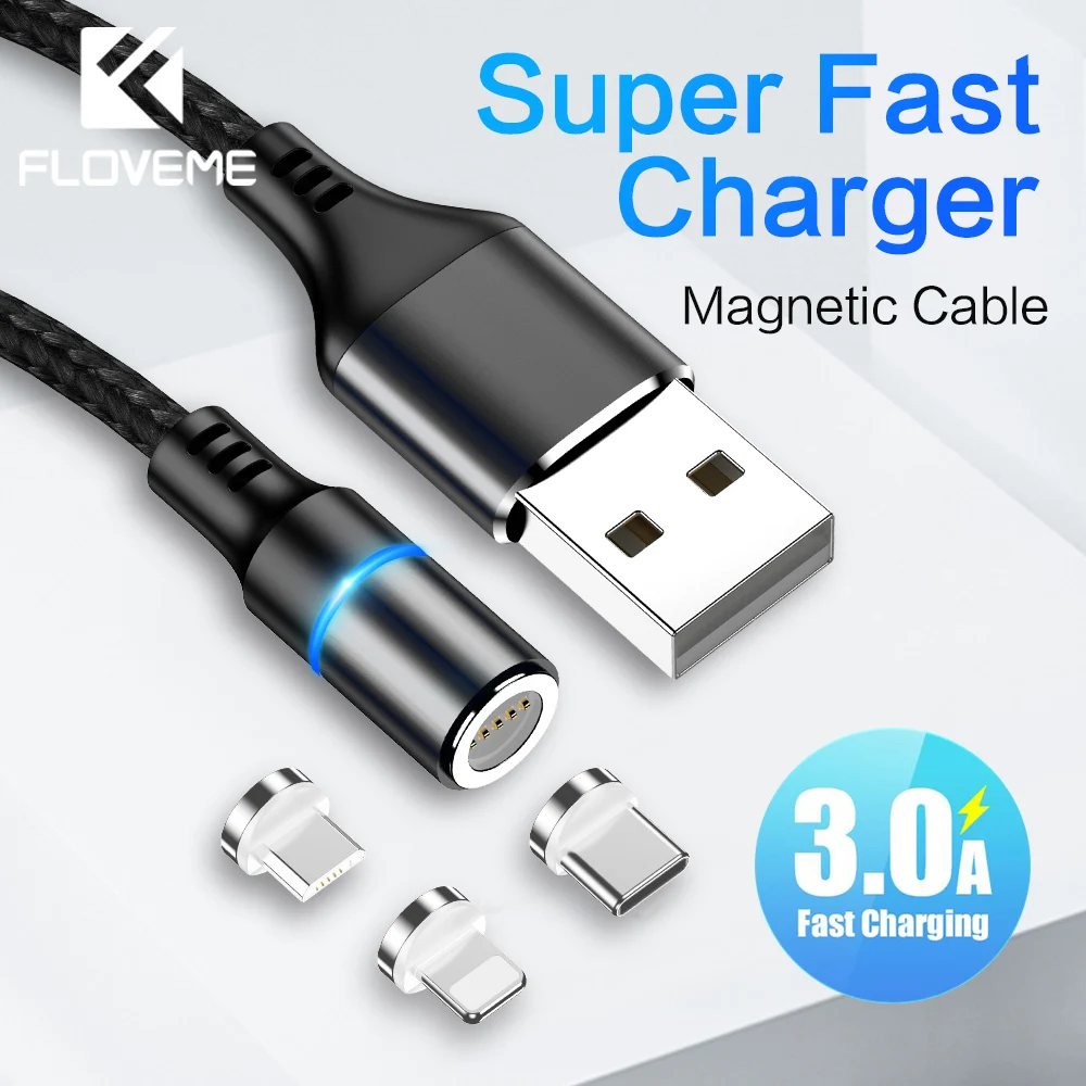 FLOVEME 3A Magnetic Cable Charger Micro USB Type C Lighting Cable For iPhone X XR Redmi K20 Pro Cable Fast Charging Charge Wire
FLOVEME 3A Magnetic Cable Charger Micro USB Type C Lighting Cable For iPhone X XR Redmi K20 Pro Cable Fast Charging Charge Wire