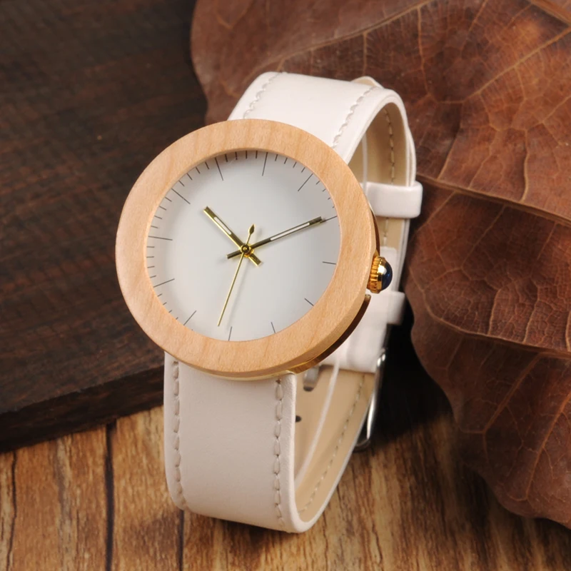BOBO BIRD Ladies Bamboo & Stainless Steel Wooden Watch with Leather Strap BOBO BIRD Ladies Bamboo & Stainless Steel Wooden Watch with Leather Strap