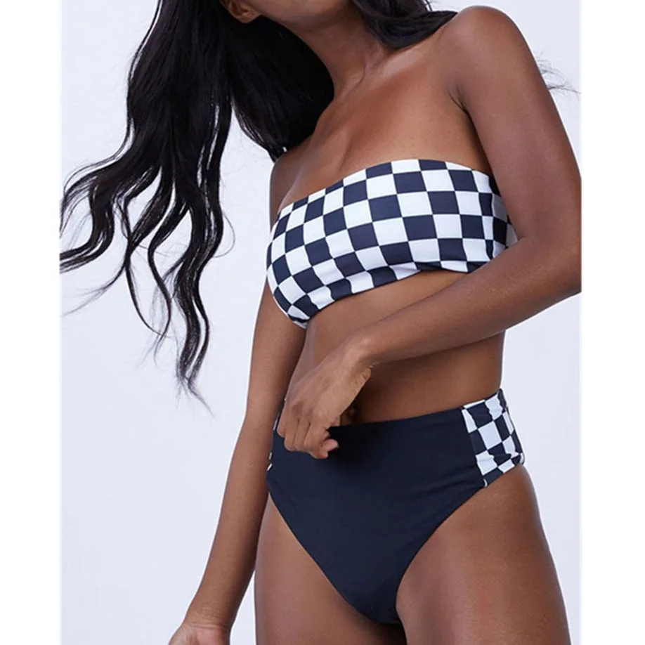 Women Plaid Lattice Splice Patchwork Hit Color Split Bikini Bathing Suit Female Biquini Swimsuit Swimwear Beach Plavky Tankini
Women Plaid Lattice Splice Patchwork Hit Color Split Bikini Bathing Suit Female Biquini Swimsuit Swimwear Beach Plavky Tankini