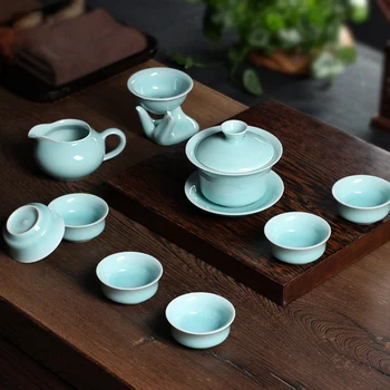 10 pcs Chinese Longquan Celadon Crackle Porcelain Bowl Handcrafted by Great Artist with Gift Package Kung fu Gaiwan Tea Sets
10 pcs Chinese Longquan Celadon Crackle Porcelain Bowl Handcrafted by Great Artist with Gift Package Kung fu Gaiwan Tea Sets