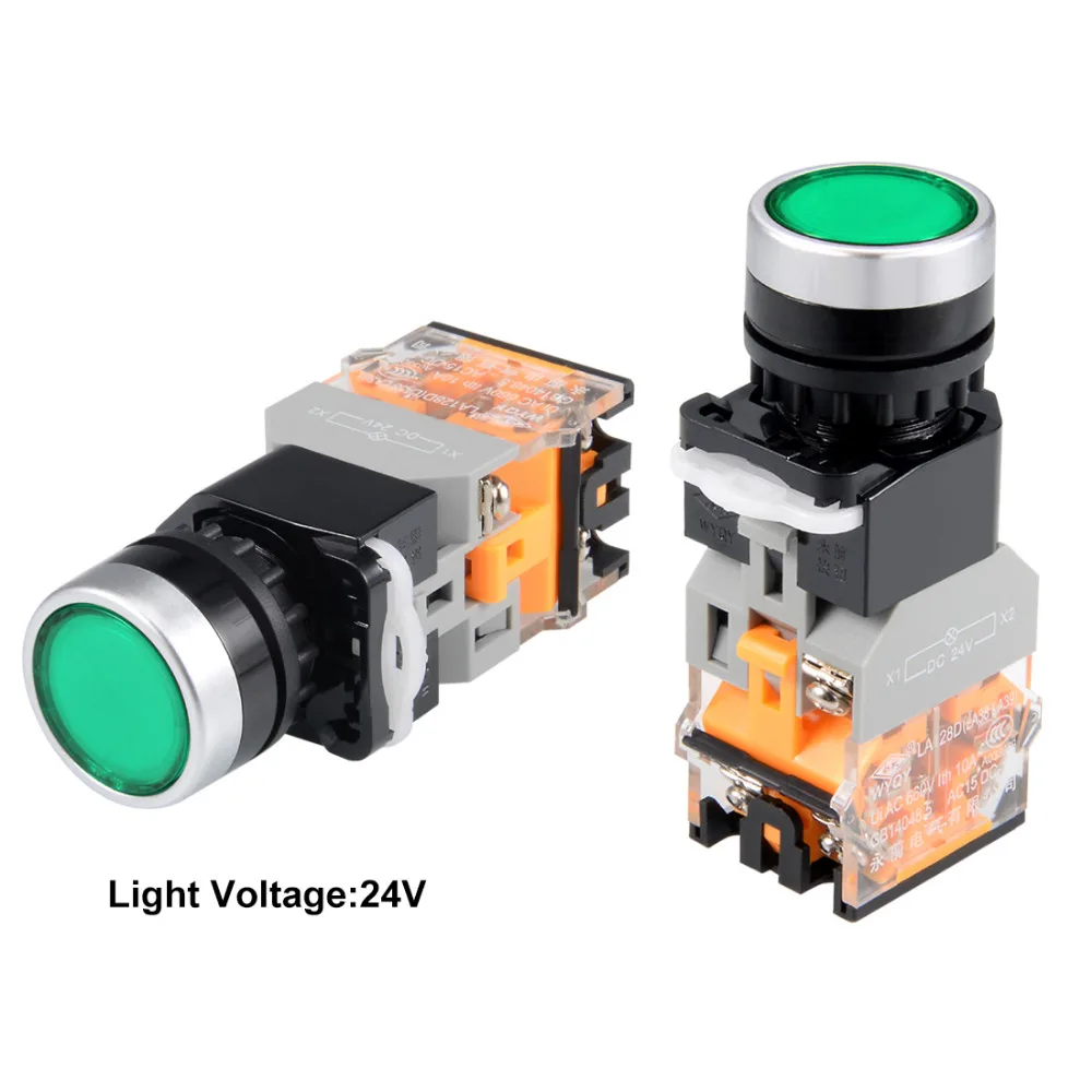 Uxcell 22mm Switch Momentary Push Button Switch LED Light Round Button DPST 1 NO 1 NC Light 24V New High Quality Red Or Green
Uxcell 22mm Switch Momentary Push Button Switch LED Light Round Button DPST 1 NO 1 NC Light 24V New High Quality Red Or Green