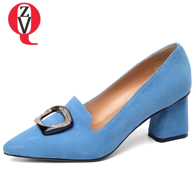 ZVQ women pointed toe high heels shoes real good quality kid suede upper spring new style black blue crystal fashion dress heels
ZVQ women pointed toe high heels shoes real good quality kid suede upper spring new style black blue crystal fashion dress heels