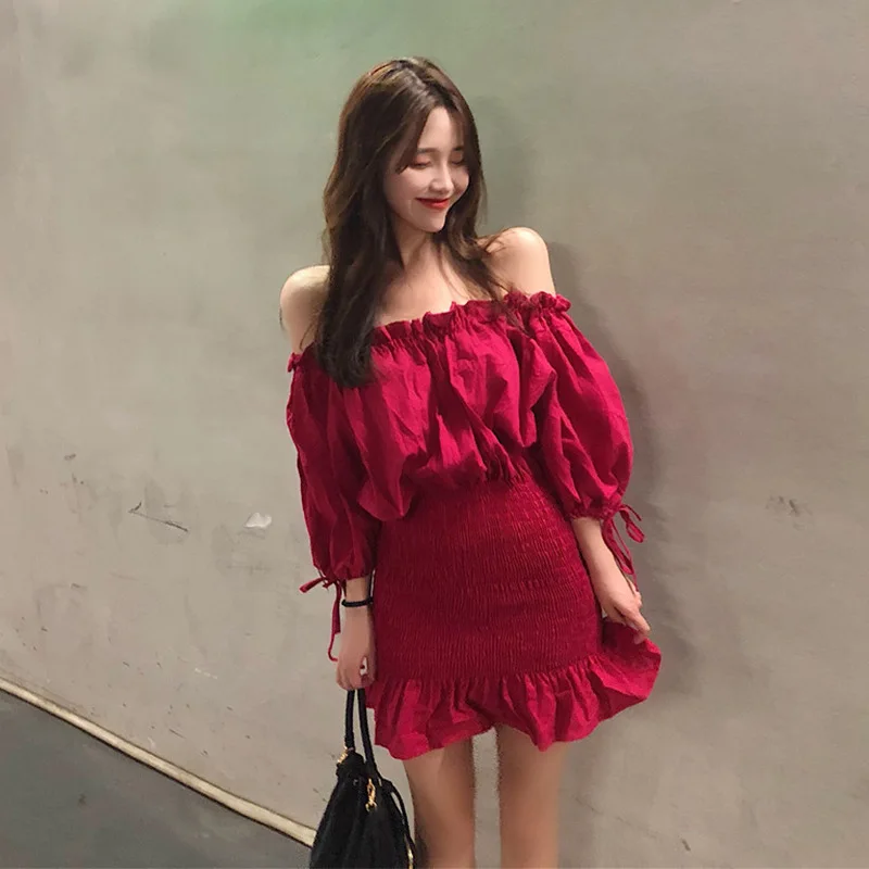 Children Of Xiaoxiangfeng Hanfeng Summer 2019 New Sexy Body-building Word Collar Shoulder Showing Mid-long Dresses Tide
Children Of Xiaoxiangfeng Hanfeng Summer 2019 New Sexy Body-building Word Collar Shoulder Showing Mid-long Dresses Tide