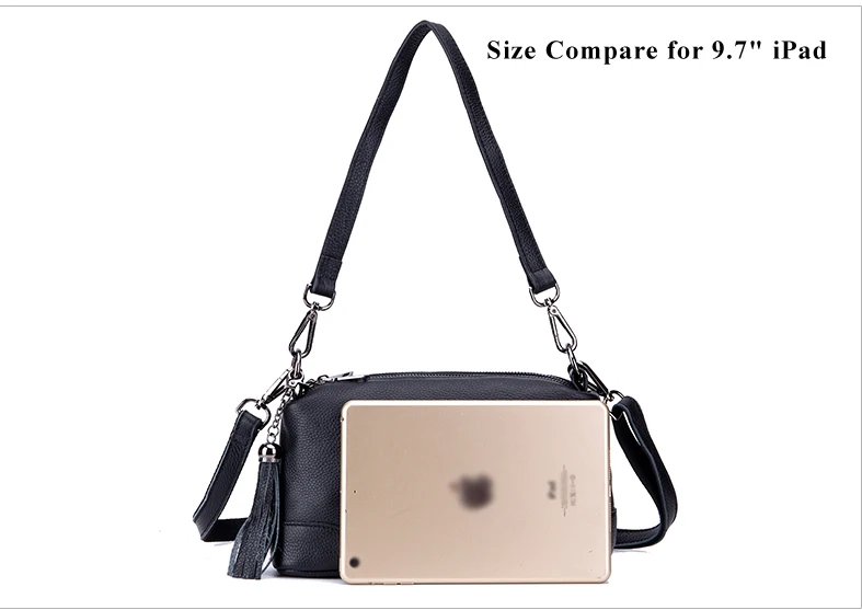 Lomelobo Women Messenger Bag Genuine Leather Ladies Shoulder Bags Handbag Female Hobos Bag Litchi Pattern +Tassel Crossbody Bags HBL5555 Details (06)