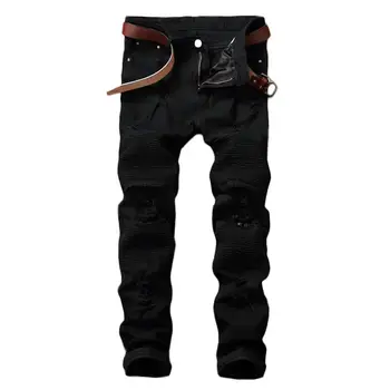 New Biker Men Slim Fit Ripped Hole Jeans Solid Color Skinny Straight Trousers Pants
New Biker Men Slim Fit Ripped Hole Jeans Solid Color Skinny Straight Trousers Pants