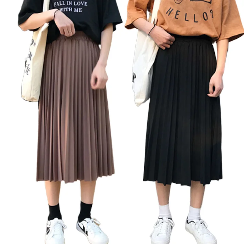 Korean Pleated Skirt Female Spring Summer Medium-length Skirt Woman High Waist Pleated A-shaped Skirts
Korean Pleated Skirt Female Spring Summer Medium-length Skirt Woman High Waist Pleated A-shaped Skirts