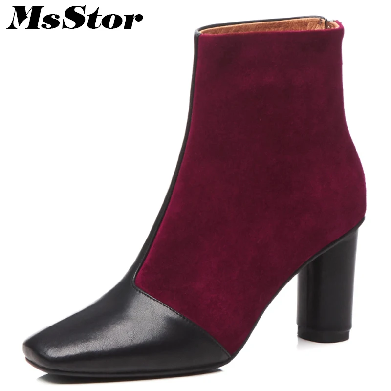 Msstor Women Boots 2018 Fashion Zipper Ankle Boots Women Shoes Square Toe Square heel Boots For Girl Mixed Colors Boot Shoes
Msstor Women Boots 2018 Fashion Zipper Ankle Boots Women Shoes Square Toe Square heel Boots For Girl Mixed Colors Boot Shoes