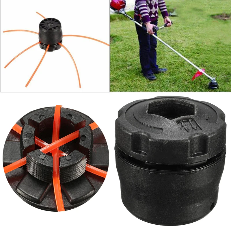 DWZ ABS Plastic Line Trimmer Head with 3 Mowing Ropes Set for Lawn Brush Cutter