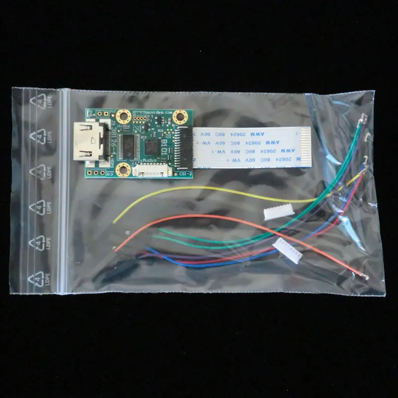 1 pcs x B101 HDMI to CSI-2 bridge Module with 15 pin FFC cable 38126-4 (rev 4 with I2S audio)
1 pcs x B101 HDMI to CSI-2 bridge Module with 15 pin FFC cable 38126-4 (rev 4 with I2S audio)