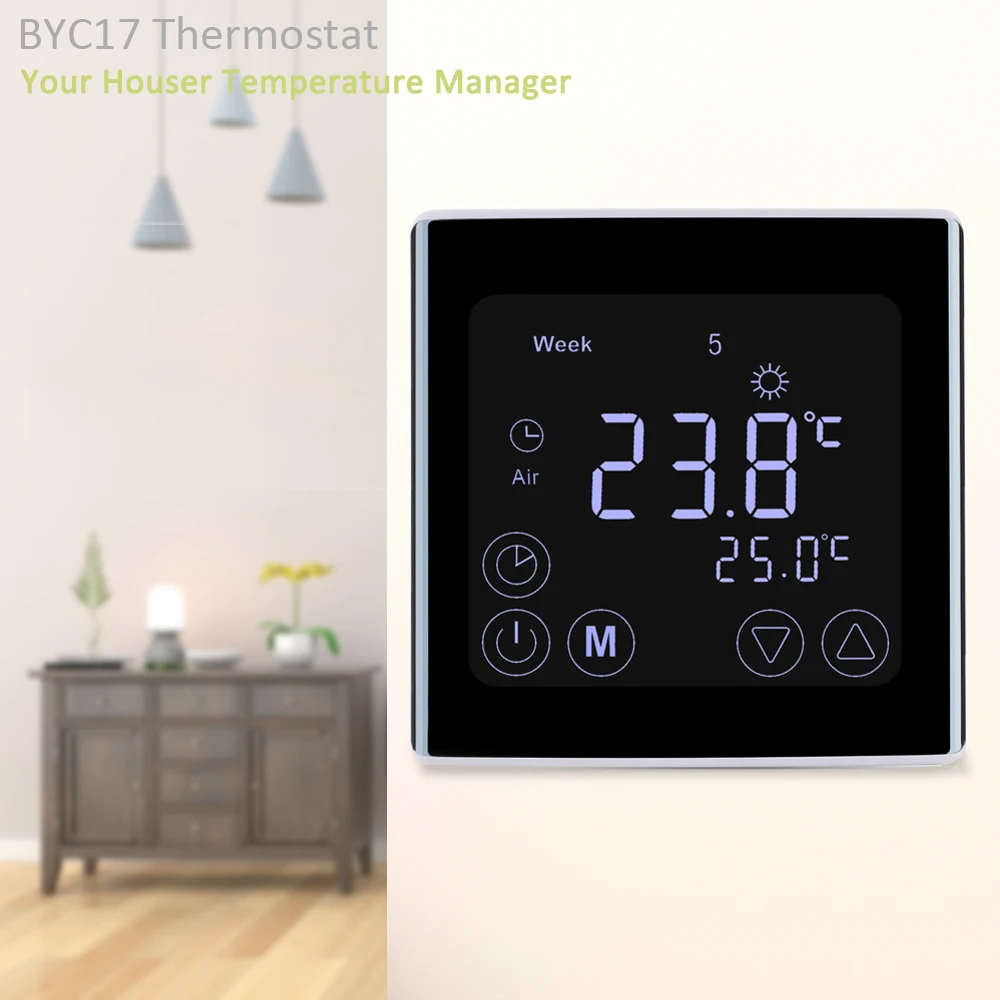 Floureon Weekly Programmable Underfloor Heating Thermostat 220V 16A LCD Touch Screen Room Thermostat Regulator
Floureon Weekly Programmable Underfloor Heating Thermostat 220V 16A LCD Touch Screen Room Thermostat Regulator