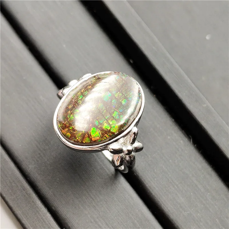 Natural Colorful Ammonite Ammolite Ring AAAAA Woman 17x15mm Crystal Love Anniversary Gift 925 Sterling Silver Fashion Rings
Natural Colorful Ammonite Ammolite Ring AAAAA Woman 17x15mm Crystal Love Anniversary Gift 925 Sterling Silver Fashion Rings