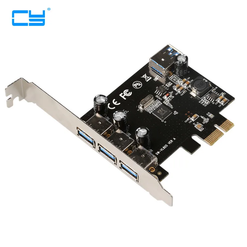 USB 3.0 (3+1) 3 External + 1 Internal Ports PCI-e PCI Experss Controller Card with power supply chip VL805 Wholesale
USB 3.0 (3+1) 3 External + 1 Internal Ports PCI-e PCI Experss Controller Card with power supply chip VL805 Wholesale