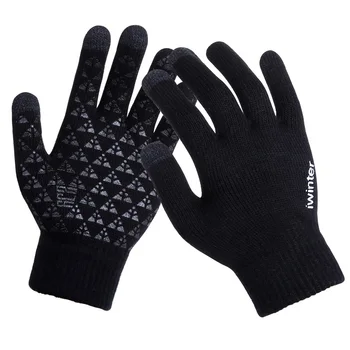 Women/Men Knitted Gloves Touch Screen High Quality Male Thicken Warm Wool Cashmere Gloves Winter Autumn Men Mitten