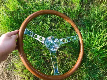 380mm wood steering wheel 15'' Cars For Classic Cars Wooden Material With Chrome Silver Spoke car steering wheel Brand New style
380mm wood steering wheel 15'' Cars For Classic Cars Wooden Material With Chrome Silver Spoke car steering wheel Brand New style