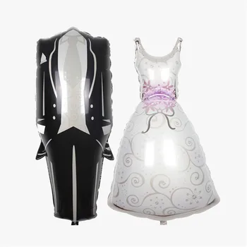 110cm Bride Groom Man's suit Wedding Dress Foil Balloon Aluminum Baloon Creative Gift Outdoor Wedding Party Cartoon hat
110cm Bride Groom Man's suit Wedding Dress Foil Balloon Aluminum Baloon Creative Gift Outdoor Wedding Party Cartoon hat