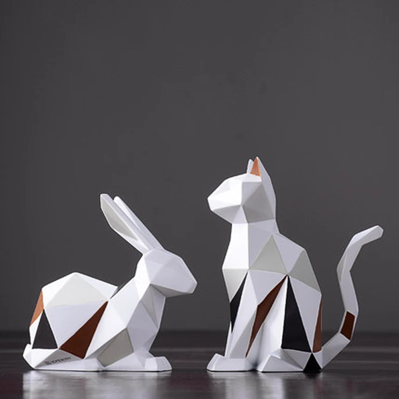 Modern Resin Rabbit Cat Statues Sculpture Decoration Geometric Crafts Gift TV Cabinet Office Statue For Decoration Garden Statue
Modern Resin Rabbit Cat Statues Sculpture Decoration Geometric Crafts Gift TV Cabinet Office Statue For Decoration Garden Statue