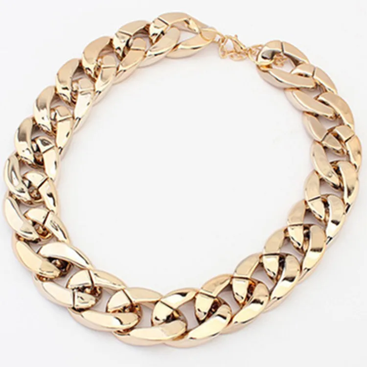 NEW Fashion Big Tide Plastic Golden plated Thick Neck Chain Necklace Simple Fashion Joker Chain Necklace
NEW Fashion Big Tide Plastic Golden plated Thick Neck Chain Necklace Simple Fashion Joker Chain Necklace
