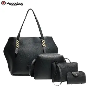 4pcs/Set Fashion Women PU Leather Tote Bag Shoulder Ladies Crossbody Bag Composite Clutch Women Handbag
4pcs/Set Fashion Women PU Leather Tote Bag Shoulder Ladies Crossbody Bag Composite Clutch Women Handbag