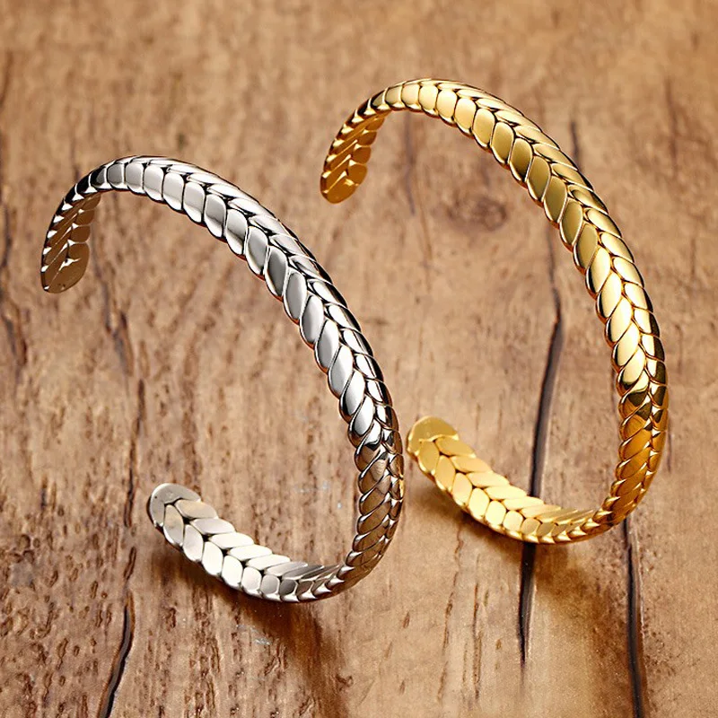 Hot Selling Female Fashion Cuff Bangle Silver Gold-Color Stainless Steel Wheat Bangle Bracelet for Women
Hot Selling Female Fashion Cuff Bangle Silver Gold-Color Stainless Steel Wheat Bangle Bracelet for Women