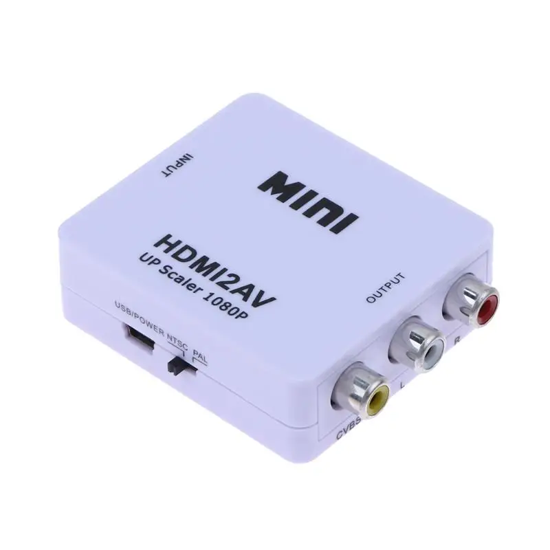 Mini HDMI to RCA AV Converter HDMI to AV Adapter Android TV Smart Box Laptop Chromecast for 480P NTSC/PAL HDMI2AV
Mini HDMI to RCA AV Converter HDMI to AV Adapter Android TV Smart Box Laptop Chromecast for 480P NTSC/PAL HDMI2AV