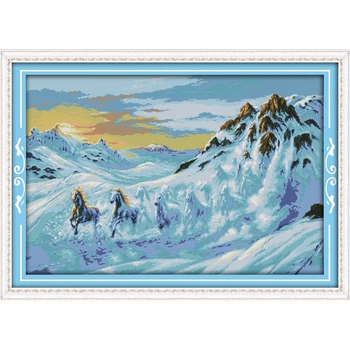 Horses Running In The Snow Mountain Chinese Cross Stitch Kits Ecological Cotton Stamped Printed 14 11CT DIY New Year Decorations
Horses Running In The Snow Mountain Chinese Cross Stitch Kits Ecological Cotton Stamped Printed 14 11CT DIY New Year Decorations