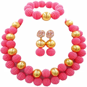 Coral Pink Simulated Pearl Beads African Jewelry Set 2017 Nigerian Wedding Necklace Sets 2PLS05
Coral Pink Simulated Pearl Beads African Jewelry Set 2017 Nigerian Wedding Necklace Sets 2PLS05