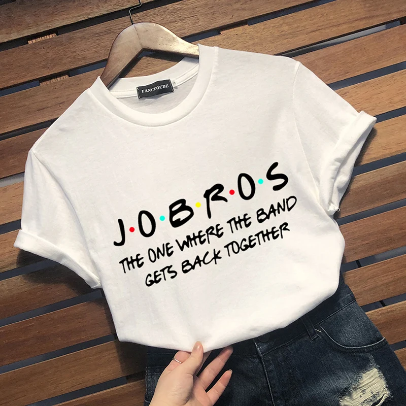 Women JOBROS Letter Print Tshirt Female Short Sleeve O-neck Tops Casual Loose Tees S-2XL camiseta mujer
Women JOBROS Letter Print Tshirt Female Short Sleeve O-neck Tops Casual Loose Tees S-2XL camiseta mujer