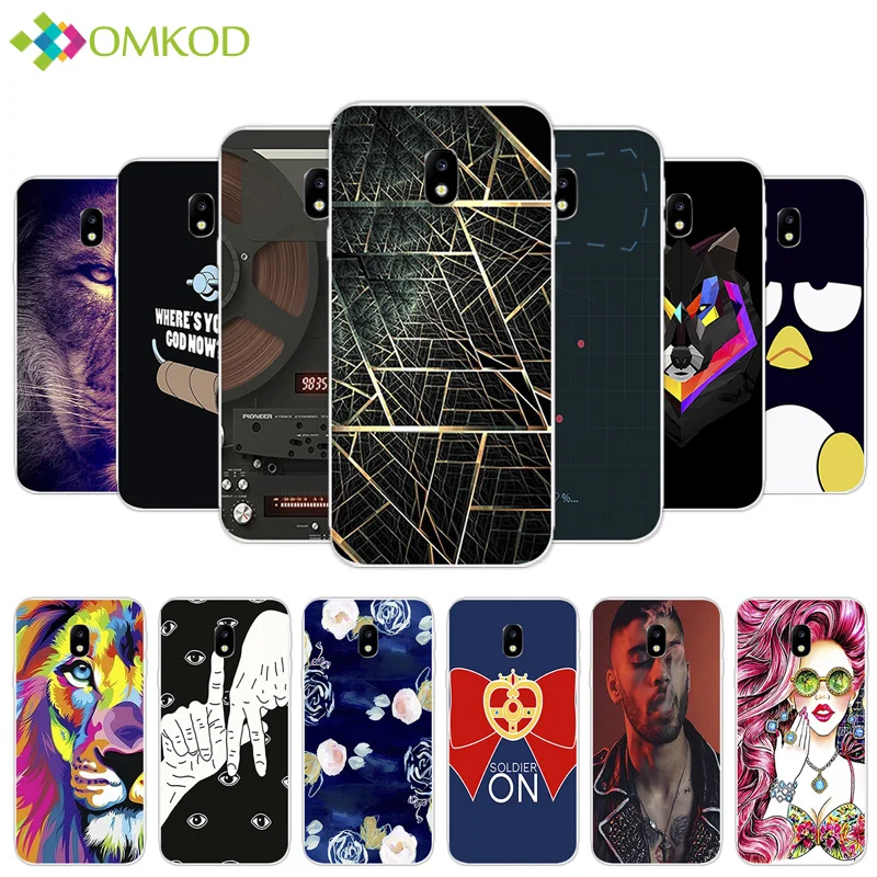 For Samsung Galaxy J3 2017 J330F Soft TPU Silicone Fundas Black Matte Wallpapers Cover Shell J330 Phone Case | Мобильные телефоны и