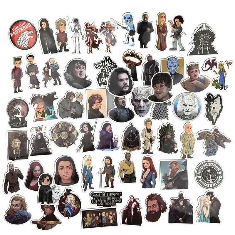 61pcs/1lot Movie Game Of Thrones Stickers War TV Series For Luggage Car Laptop Notebook Decal Fridge Skateboard Sticker
61pcs/1lot Movie Game Of Thrones Stickers War TV Series For Luggage Car Laptop Notebook Decal Fridge Skateboard Sticker