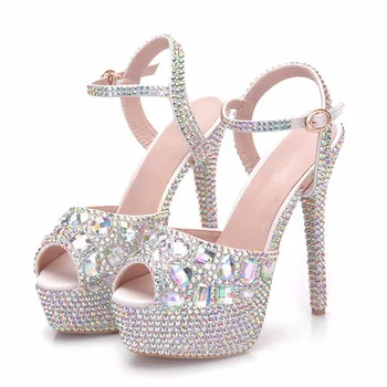 Women New Wedding Shoes Beading Pearl Diamond Crystal Shoes Platform Single Bride Wedding Shoes Party Showing Sandals XY-A0119 
Women New Wedding Shoes Beading Pearl Diamond Crystal Shoes Platform Single Bride Wedding Shoes Party Showing Sandals XY-A0119