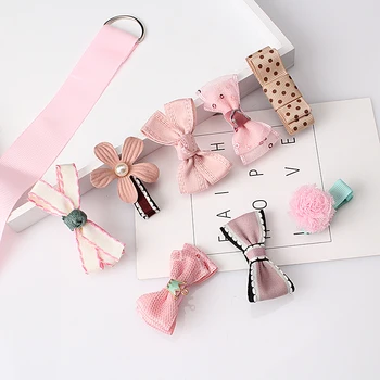 M MISM 1Set 8pcs Multi-style Ribbon Bow Flower Hairpins