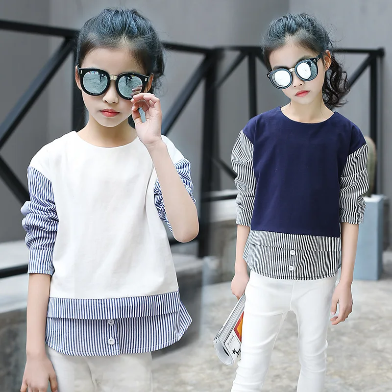 long sleeve girls blouses children's fashion clothing spring 2018 striped sleeve patchwork blouse girl 8 10 12 13 14 year
long sleeve girls blouses children's fashion clothing spring 2018 striped sleeve patchwork blouse girl 8 10 12 13 14 year