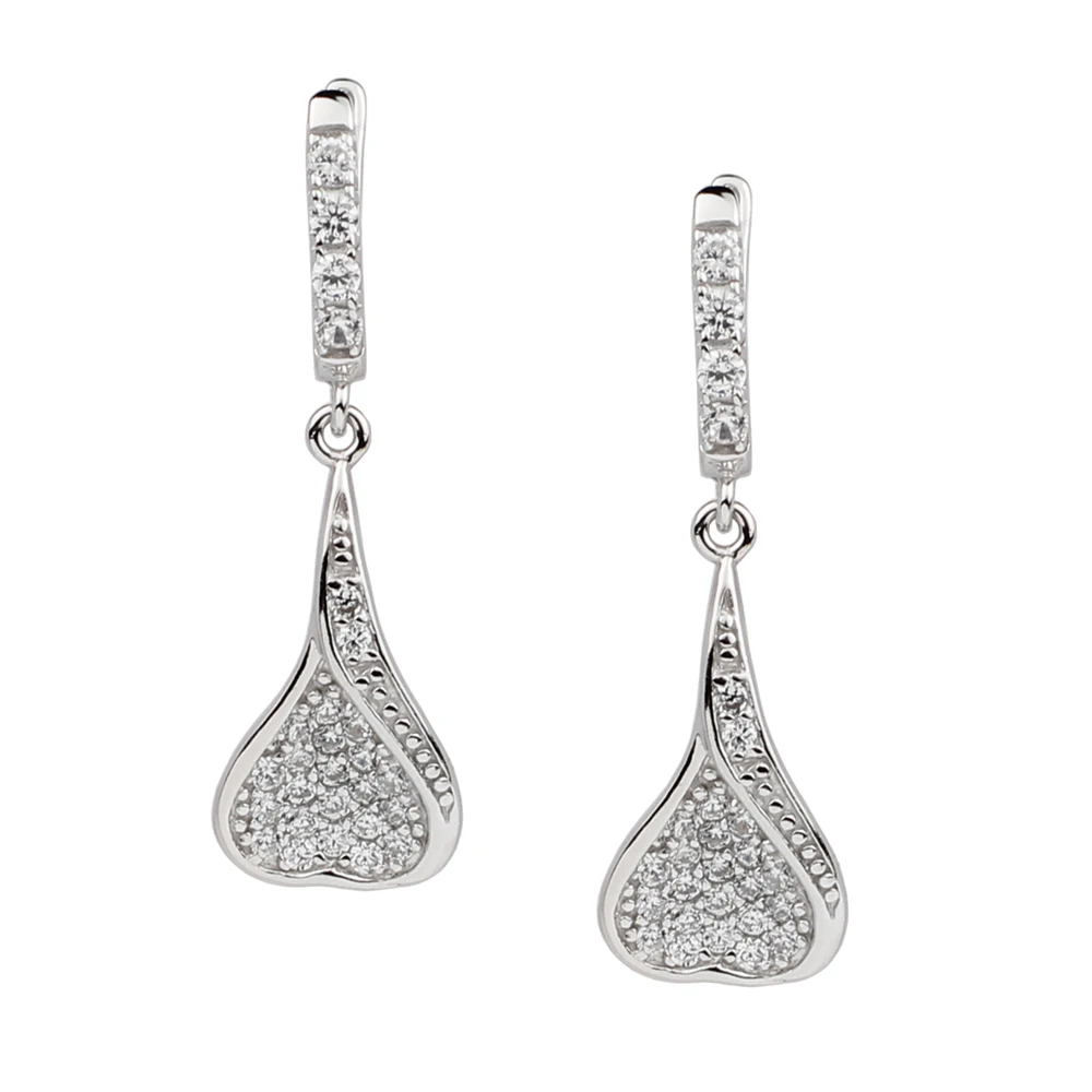 Sterling Silver 925 Huggie Earrings Ladies Clear CZ Jewelry Leaf Heart Charm Design Party Dress Accessory E074
Sterling Silver 925 Huggie Earrings Ladies Clear CZ Jewelry Leaf Heart Charm Design Party Dress Accessory E074