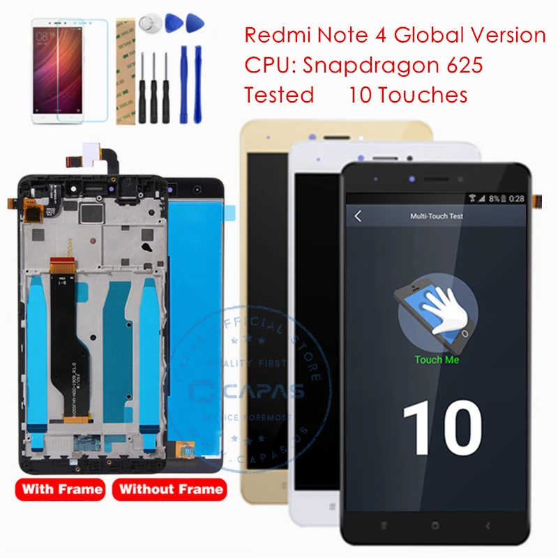 Tested for Xiaomi Redmi Note 4 Global Version LCD Display Digitizer Touch Screen Frame Assembly For Redmi Note 4 Global Parts
Tested for Xiaomi Redmi Note 4 Global Version LCD Display Digitizer Touch Screen Frame Assembly For Redmi Note 4 Global Parts