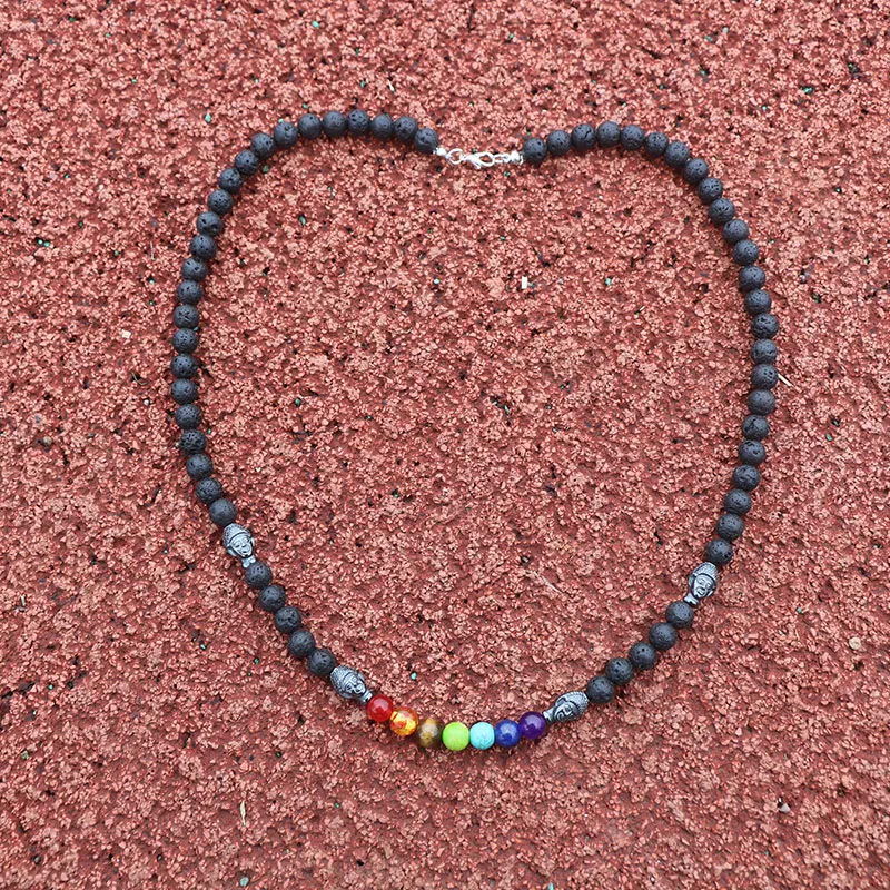 8mm beads Natural volcanic stone necklace Yoga Seven Chakra Amulet Necklace for men and women
8mm beads Natural volcanic stone necklace Yoga Seven Chakra Amulet Necklace for men and women