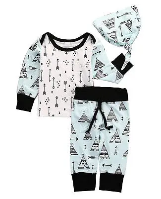 3pcs!!Newborn Baby Boy Girl Cotton Long Sleeve Arrow Tops+ Harem Pants Hat Autumn Winter Outfits Set Clothes
3pcs!!Newborn Baby Boy Girl Cotton Long Sleeve Arrow Tops+ Harem Pants Hat Autumn Winter Outfits Set Clothes
