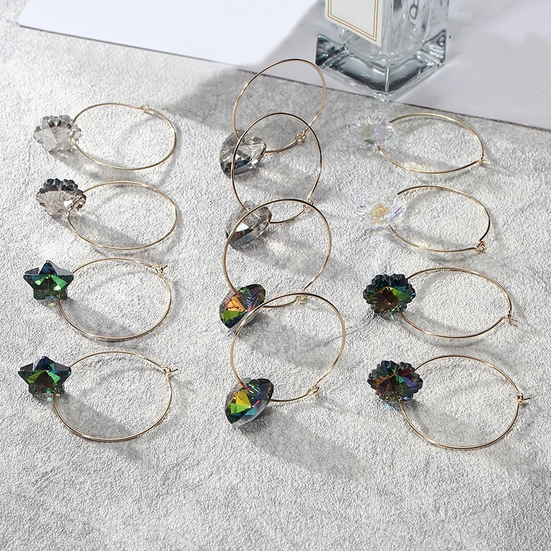 Female Multiple Crystal Heart Flower Star Pendant Earrings Gold Silver Color Big Circle Hoop Earrings For Women Jewelry Gift
Female Multiple Crystal Heart Flower Star Pendant Earrings Gold Silver Color Big Circle Hoop Earrings For Women Jewelry Gift